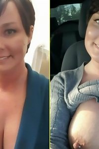 Big-busted women in personal embrace testing each other's bodies